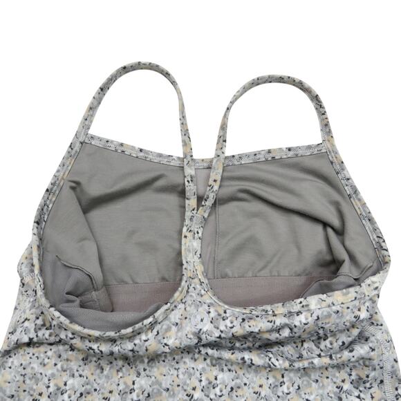 Lululemon Gray Speckled Power Y Tank Luon Petite Fleur Silver Spoon Size 4 - Picture 5 of 8